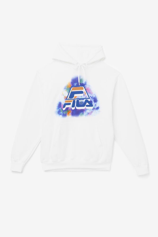 Fila Hoodie Mens White - Dracen Tie Dye - Philippines 3418256-FL